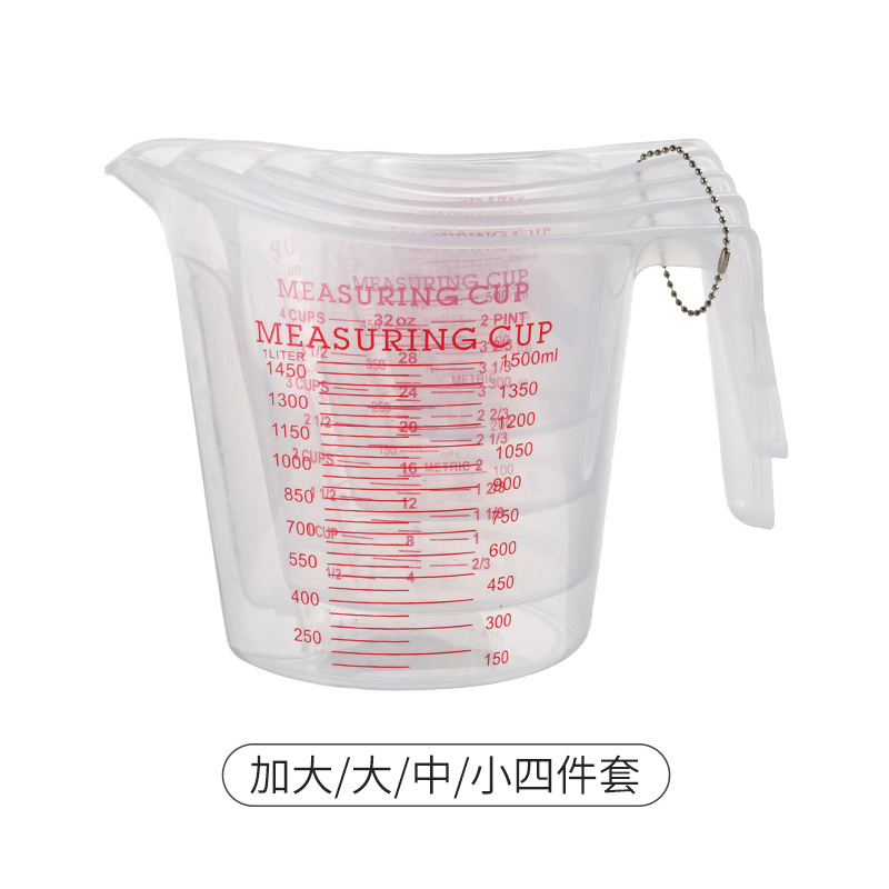 Plastic Measuring Cups Handheld with Scale Transparent Thickened Baking Kitchen More than Measuring Cup Specifications Graduated Glass with Handle