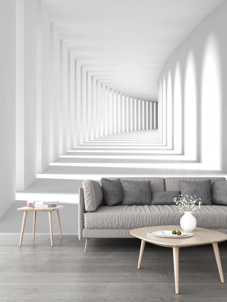 3d立体视觉空间延伸墙布壁纸客厅装修背景墙现代简约北欧几何墙纸