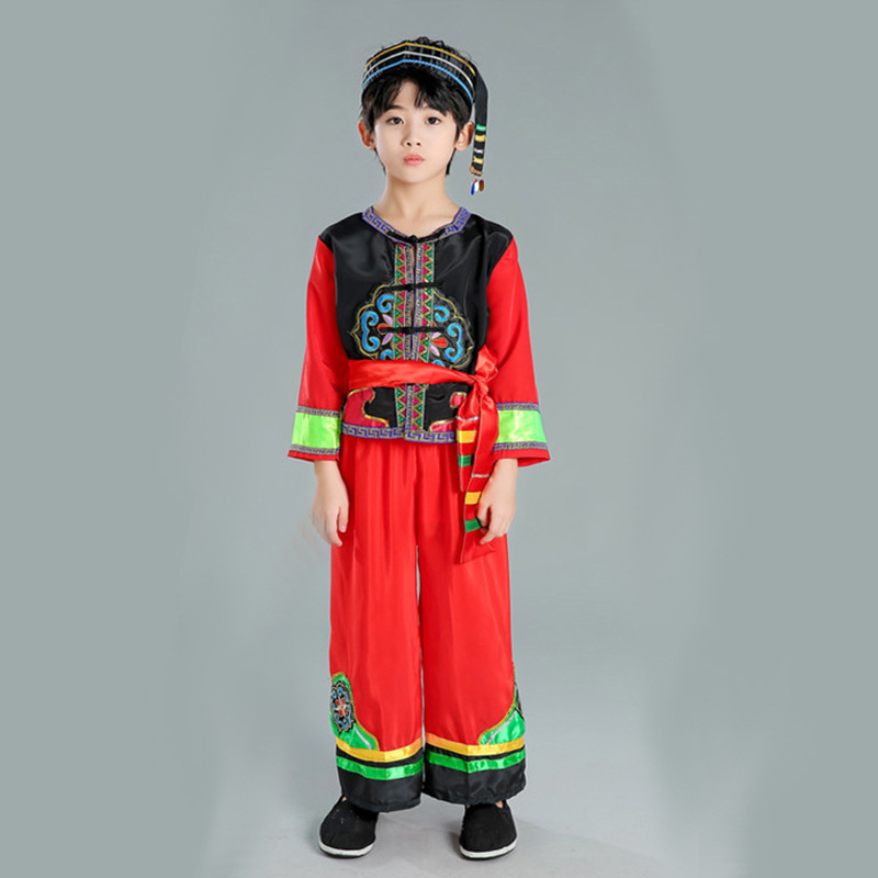 六一新款纳西族日常云南丽江少数民族服演出服男女儿童篝火晚会服