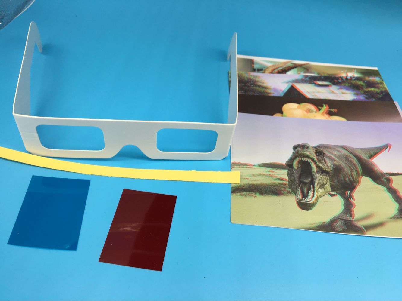 3d红蓝立体眼镜 diy儿童科学实验教玩具小学科技小制作手工材料