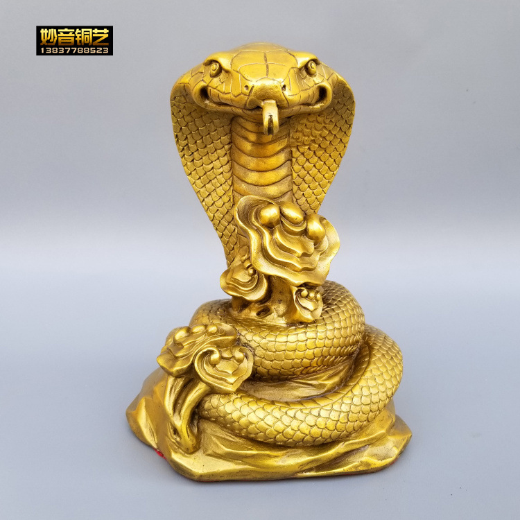 铜蛇生肖蛇铜钱如意蛇元宝眼镜五头蛇风水办公室定桌面做铜器摆件