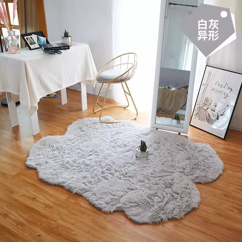 Bedroom Carpet Ins Style Home Room Decorative Girl Heart Bedside Blanket Cute Plush Irregular Carpet Mat