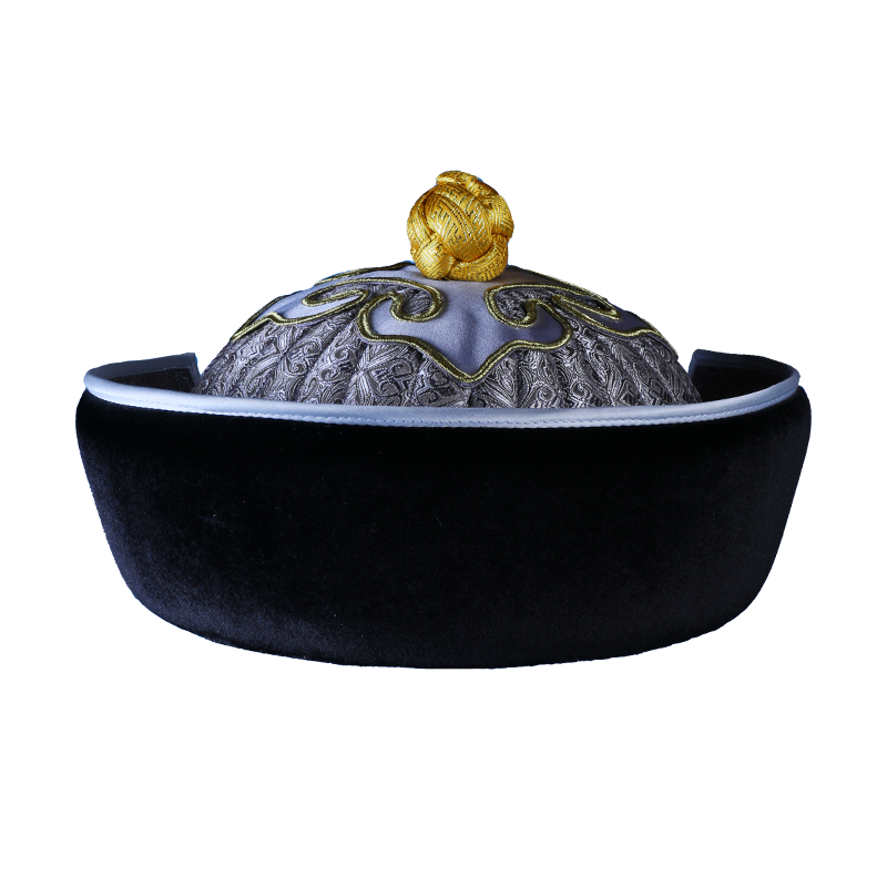 男士蒙古服饰帽子少数民族舞蹈演出藏族古冠风王爷帽头饰辫子摄影