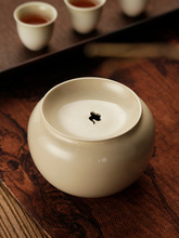 草木灰建水陶瓷茶洗茶渣缸水盂带盖日式家用盖碗茶具壶承干泡台小