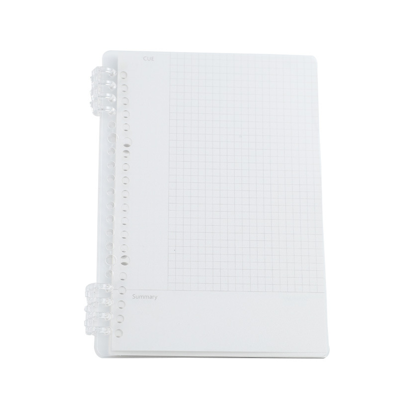 Morandi Pp Transparent Loose-Leaf Cover Porous B5 Loose Spiral Notebook A5 Detachable Loose-Leaf Ring Buckle Notebook