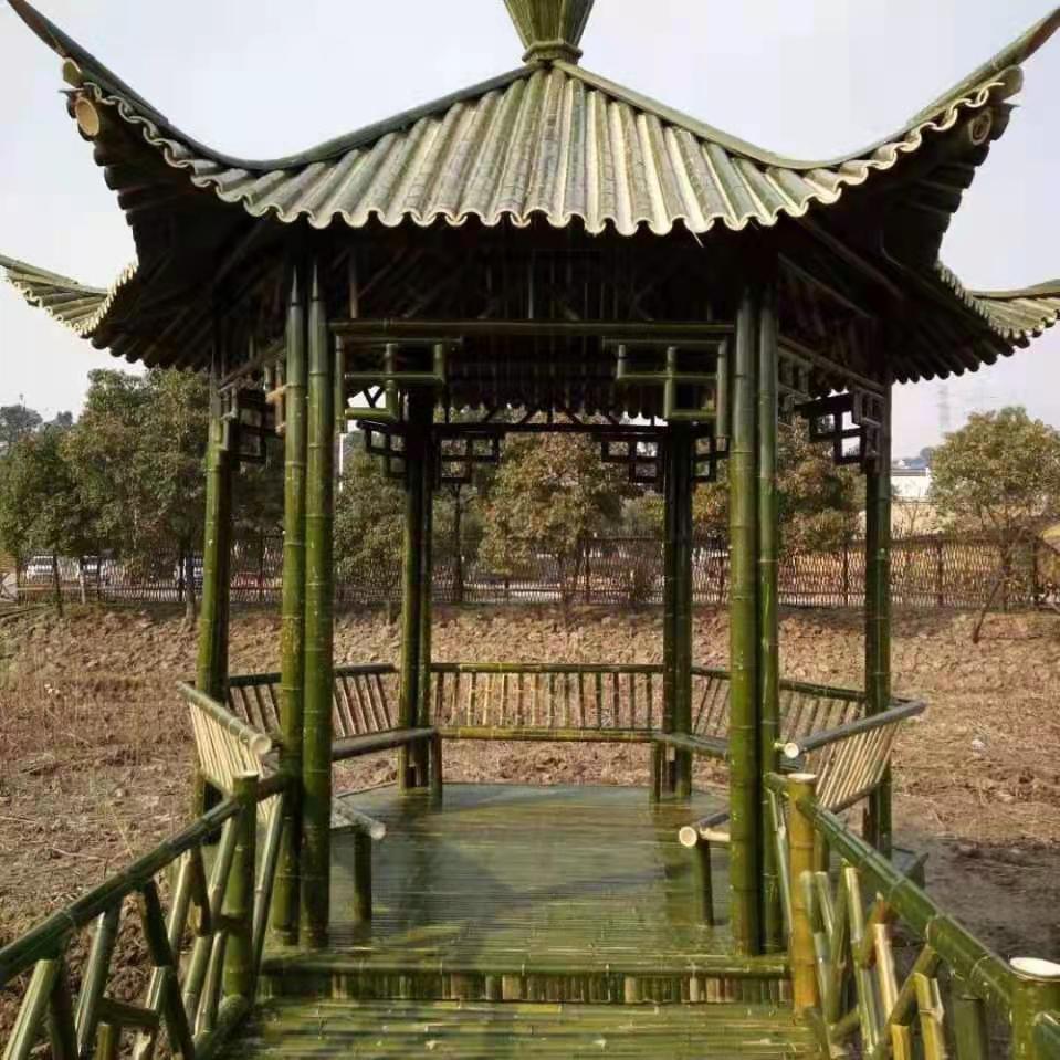 【厂家供应】毛竹建筑竹山庄建设竹农庄竹屋竹楼房竹房子竹亭