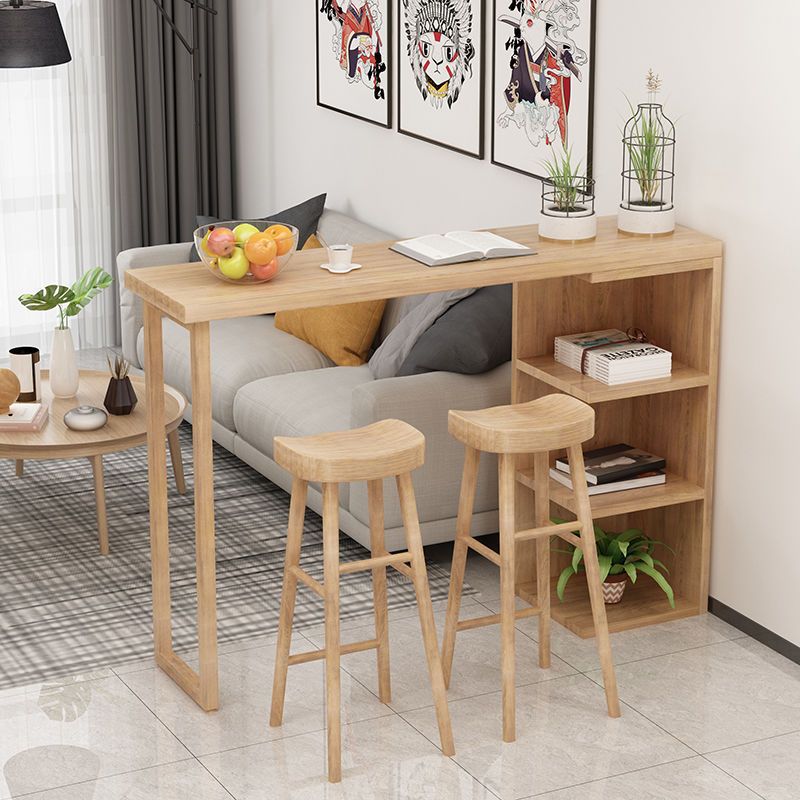 新中式家用客厅吧台隔断柜松木实木吧台靠墙餐桌吧台酒柜高脚桌子