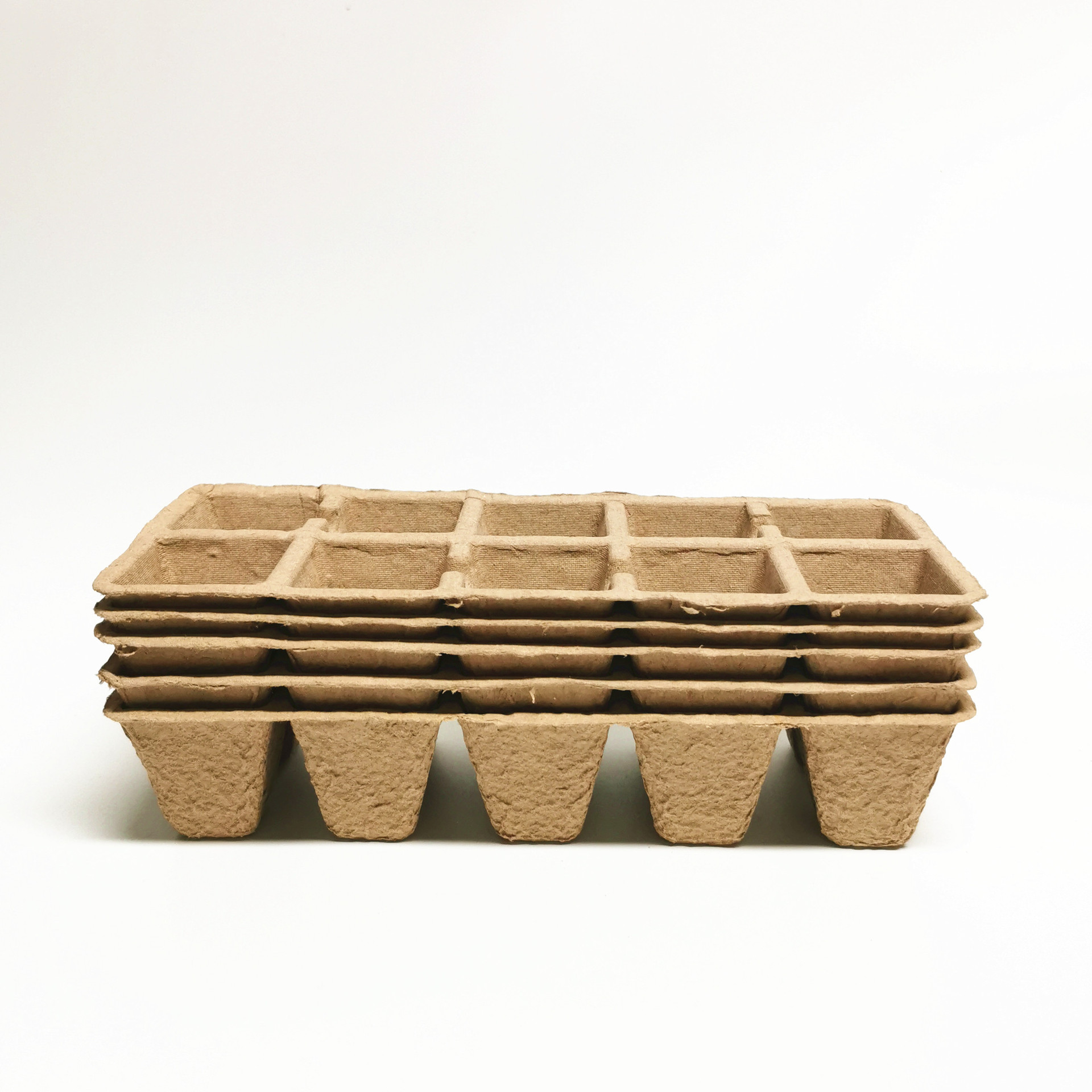 花园园艺育种育苗纸花盆可降解2x5大款10格盘底带孔纸浆育苗盘