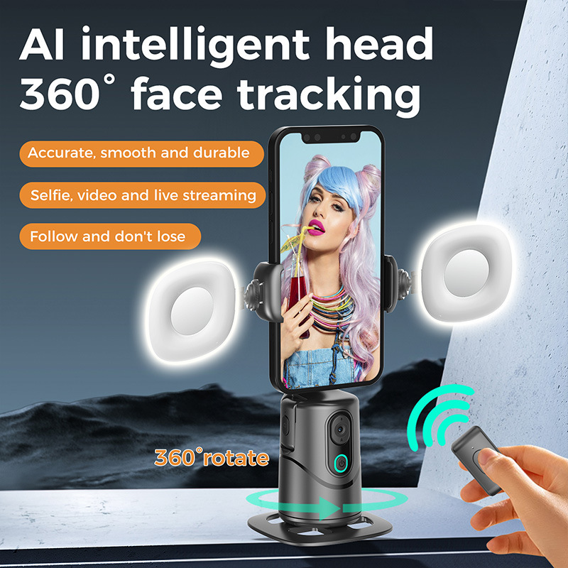 人脸识别手机智能跟拍云台新款Q12抖音直播自拍防抖旋转稳定神器