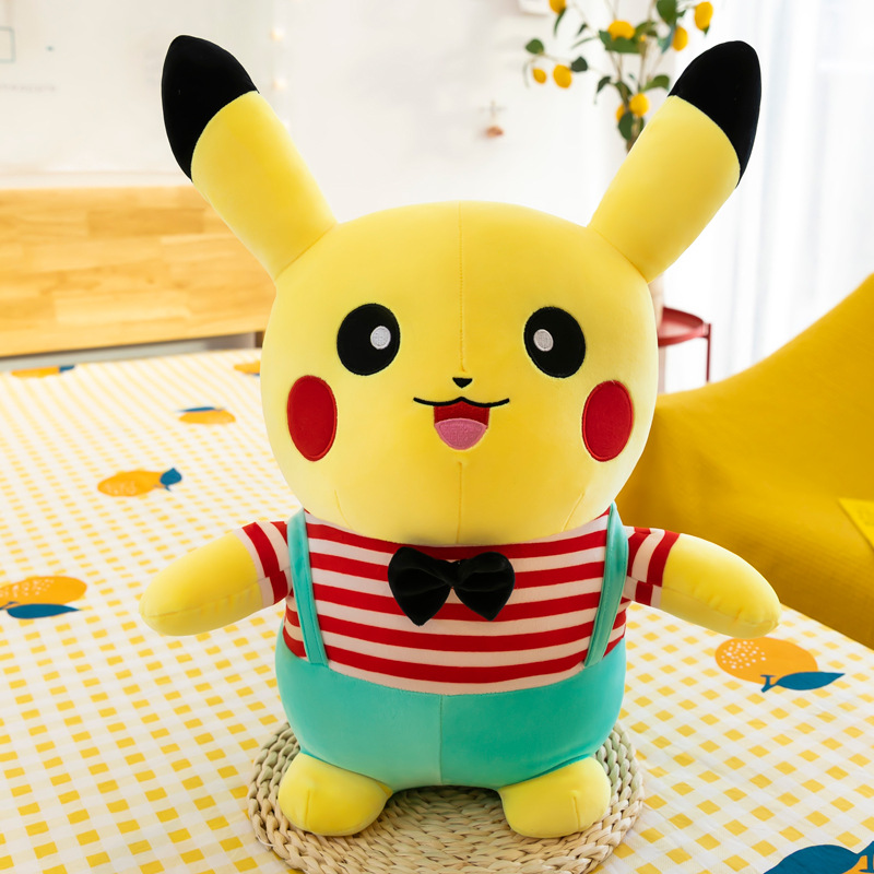 New Soft Couple Strap Pikachu Plush Toy Doll Cute Cartoon Doll Children's Birthday Gifts