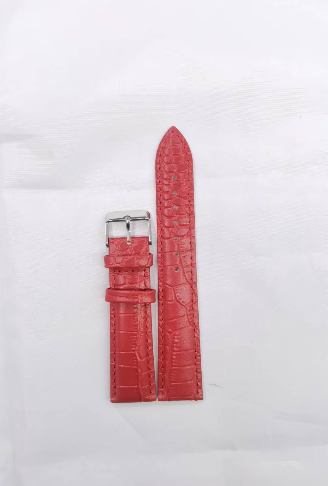 Factory Spot Direct Supply Watchband Small Cowhide Crocodile Pattern Watchband Color Leather Watchband 12-22