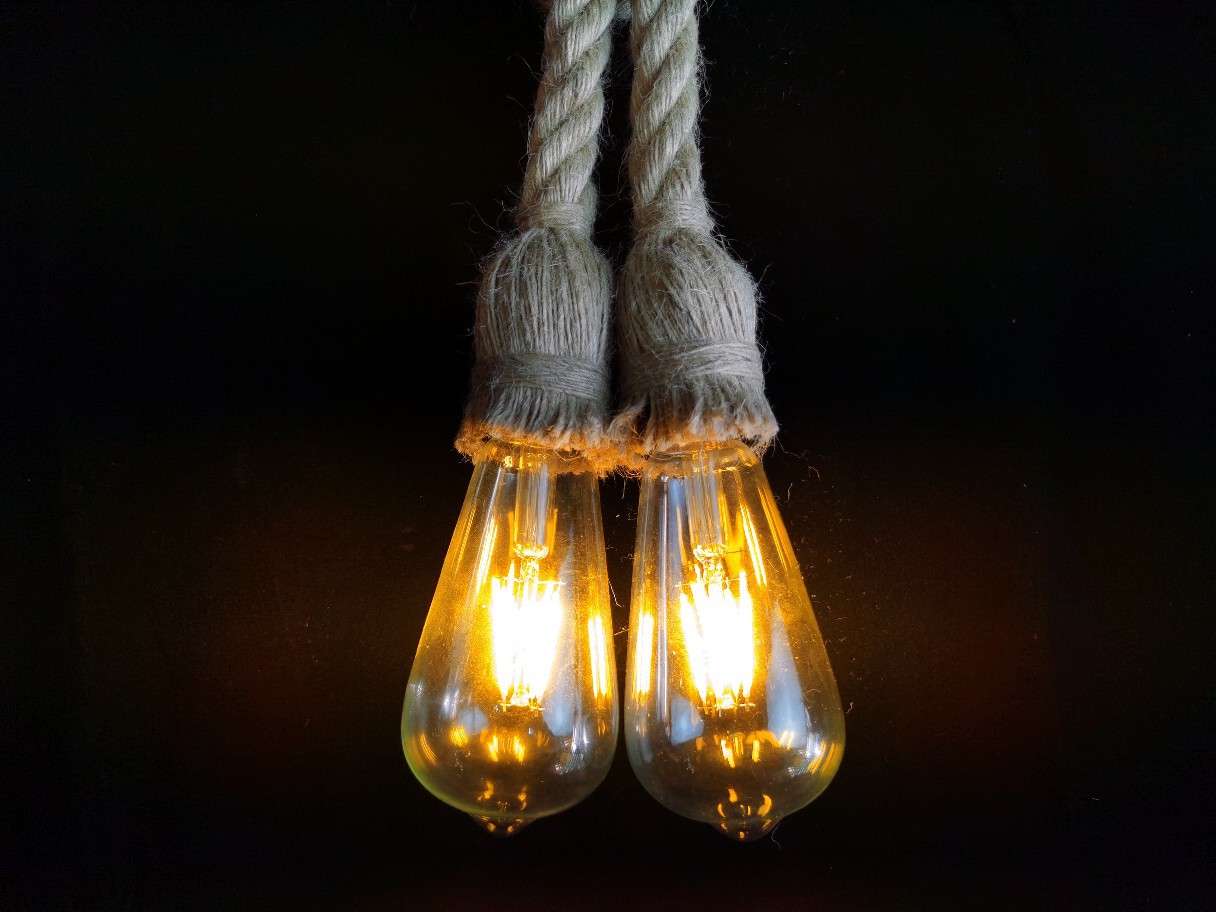 复古麻绳吊灯创意工业风装饰灯绳子吊灯编织麻绳灯饰灯具配件