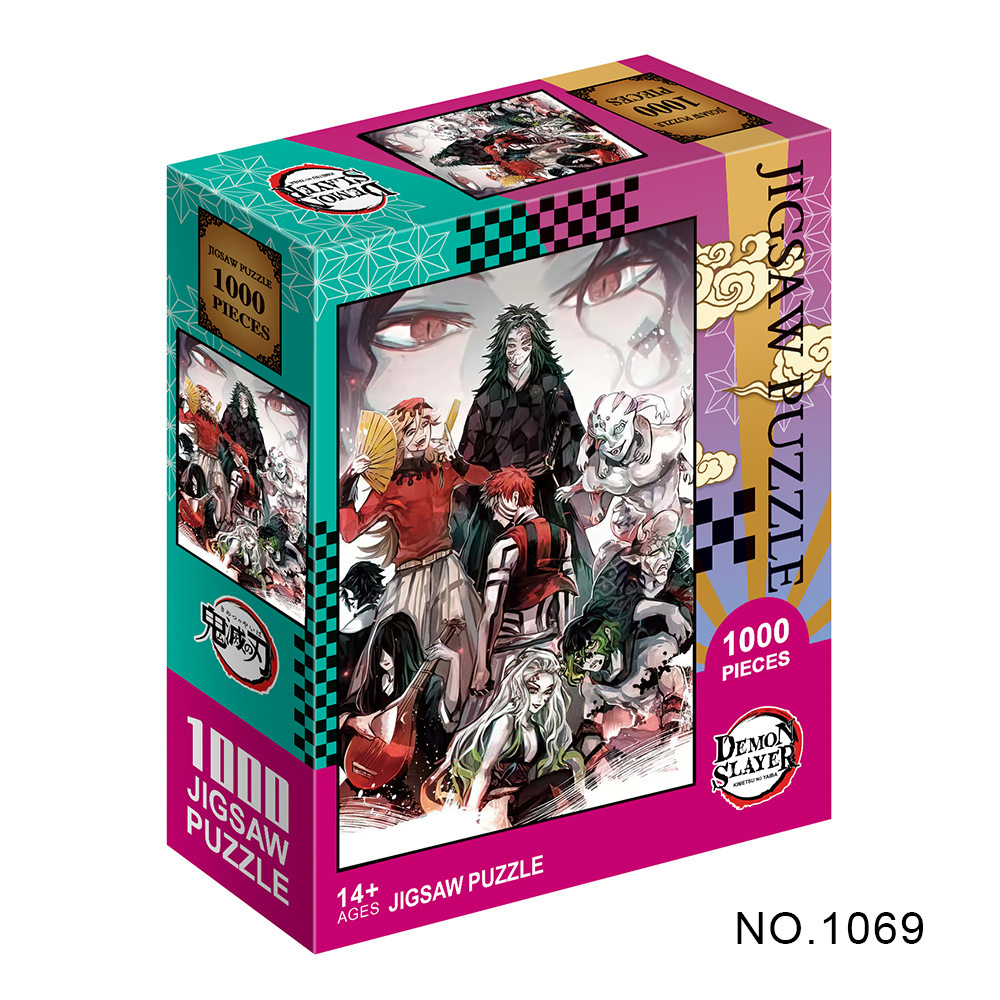 Cross-Border Hot Adult and Children Pressure Reduction Toy Wholesale 500 Pieces 1000 Pieces Kimetsu No Yaiba Flat