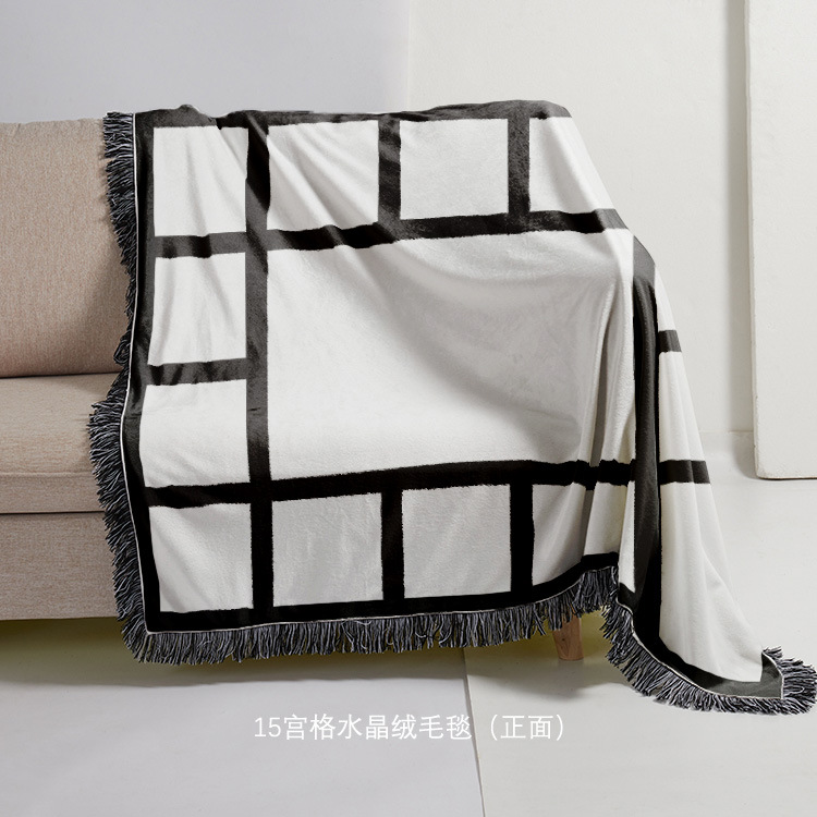 Double-Layer Palace Crystal Velvet Blanket Autumn and Winter Cover Blanket Black Lace Pillow Blanket Gift [Thermal Transfer Material]]