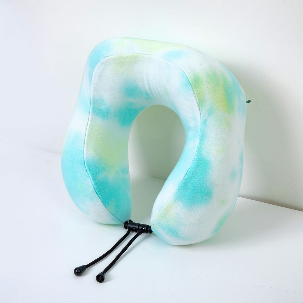 U-Shape Pillow Source Factory Direct Portable Traveling Pillow Cross-Border Hot Selling Memory Foam Tie-Dyed Fabric Neck Pillow