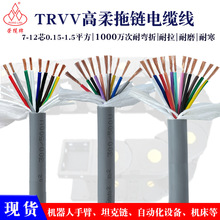 TRVV高柔性拖链电缆线781012芯耐油耐腐蚀耐弯折坦克链机械手臂线