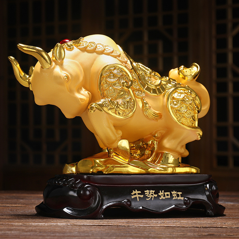 玻璃底金牛摆件生肖牛年吉祥物牛势祭祖公司商务礼品客户奖品