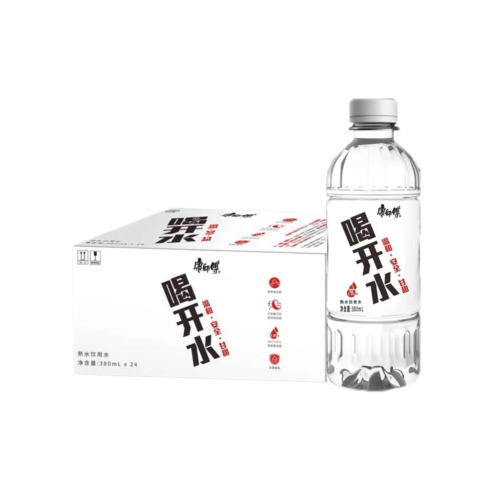 蔡徐坤同款 康师傅喝开水380ml×24纯净水凉白开非矿泉水整箱批发