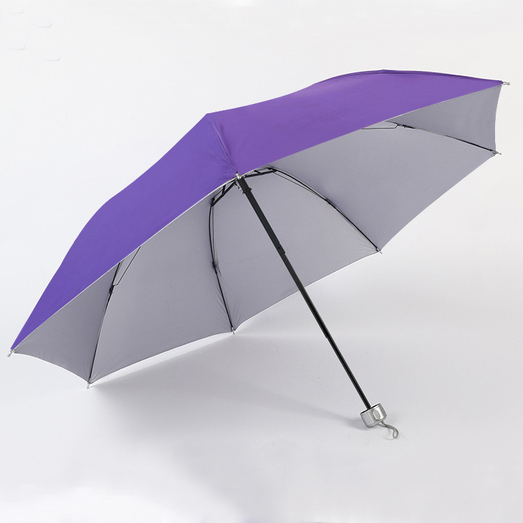 Automatic Vinyl Umbrella for Male and Female Students Uv Uv Protection Tri-Fold Rain and Rain Dual-Use Sun Umbrella Wholesale Formulation