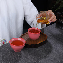 德化陶瓷茶具茶杯手工个人杯主人杯红瓷喝茶杯厂家批发一件代发
