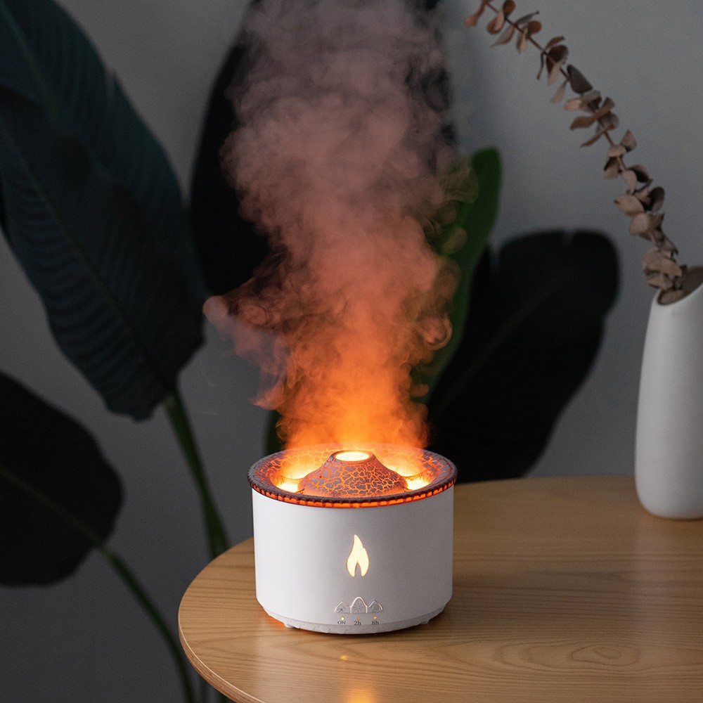 New Creative Volcano Aroma Diffuser Flame Lamp Spray Jellyfish Humidifier New Spit Ring Humidifier Wholesale