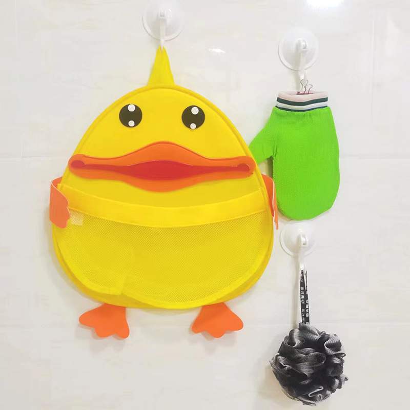 Cartoon Children's Yellow Duck Bathroom Hanging Bag Household Bathroom Children Playing with Water Toys Buggy Bag Bath Supplies Waterproof Bag