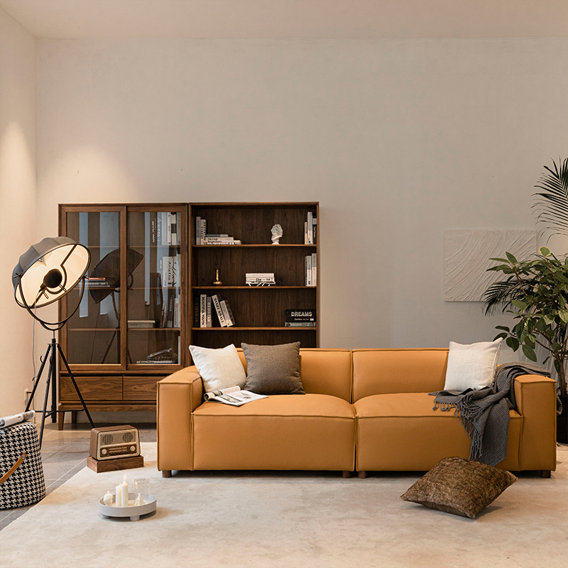 北欧轻奢简约意大利客厅三四人位沙发别墅区住宅区样板房沙发