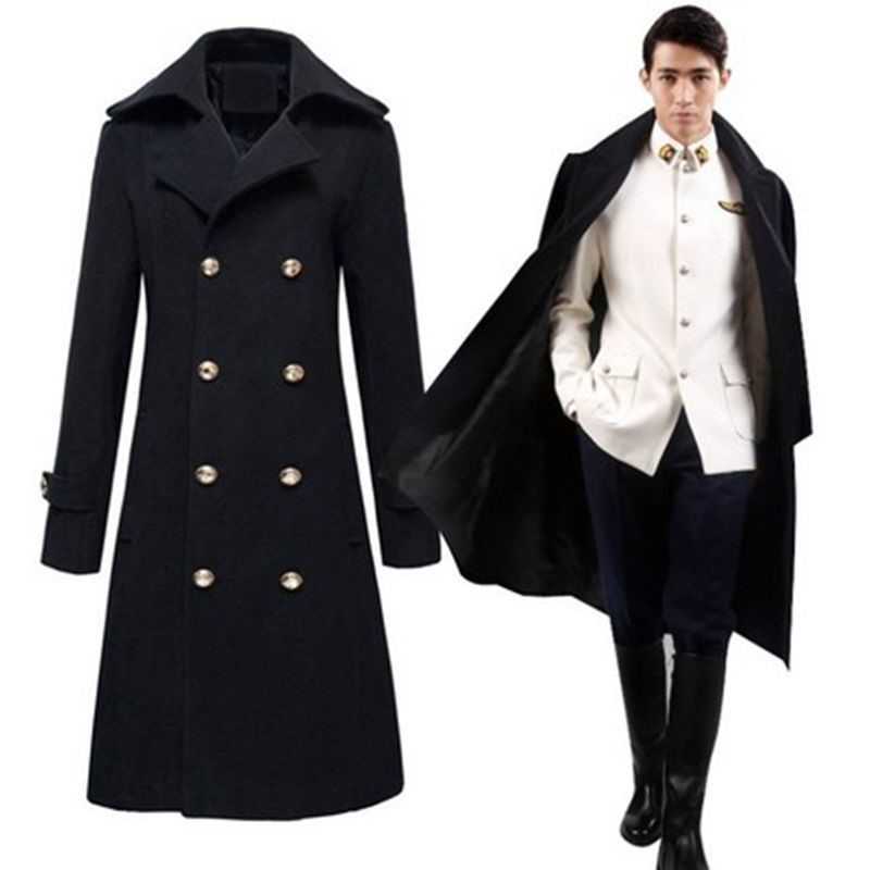 苏联红军秋冬新款莫斯科男士金属双排扣长款毛呢大衣外套斯大林瑾