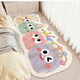 跨境通床边地毯卧室床头可爱毛绒脚垫儿童房床前防摔地垫飘窗垫