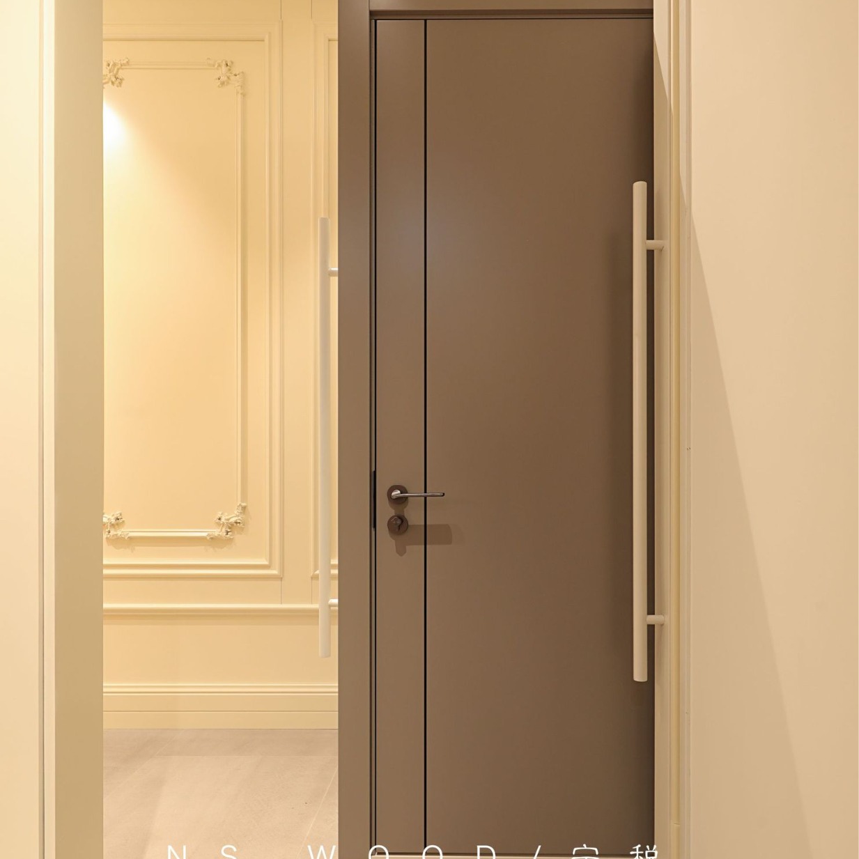 三层纯实木榫卯结构烤漆门法式复古新中式门卧室内门厂家木板