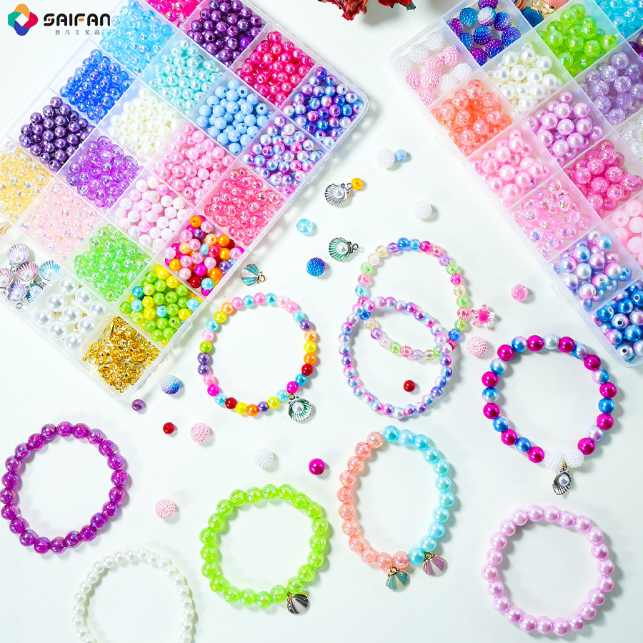 Cross-Border Accessories Diy Beaded Beads Scattered Beads Diy Jewelry Accessories Materials Bracelet Beads Necklace Pearl Full Set