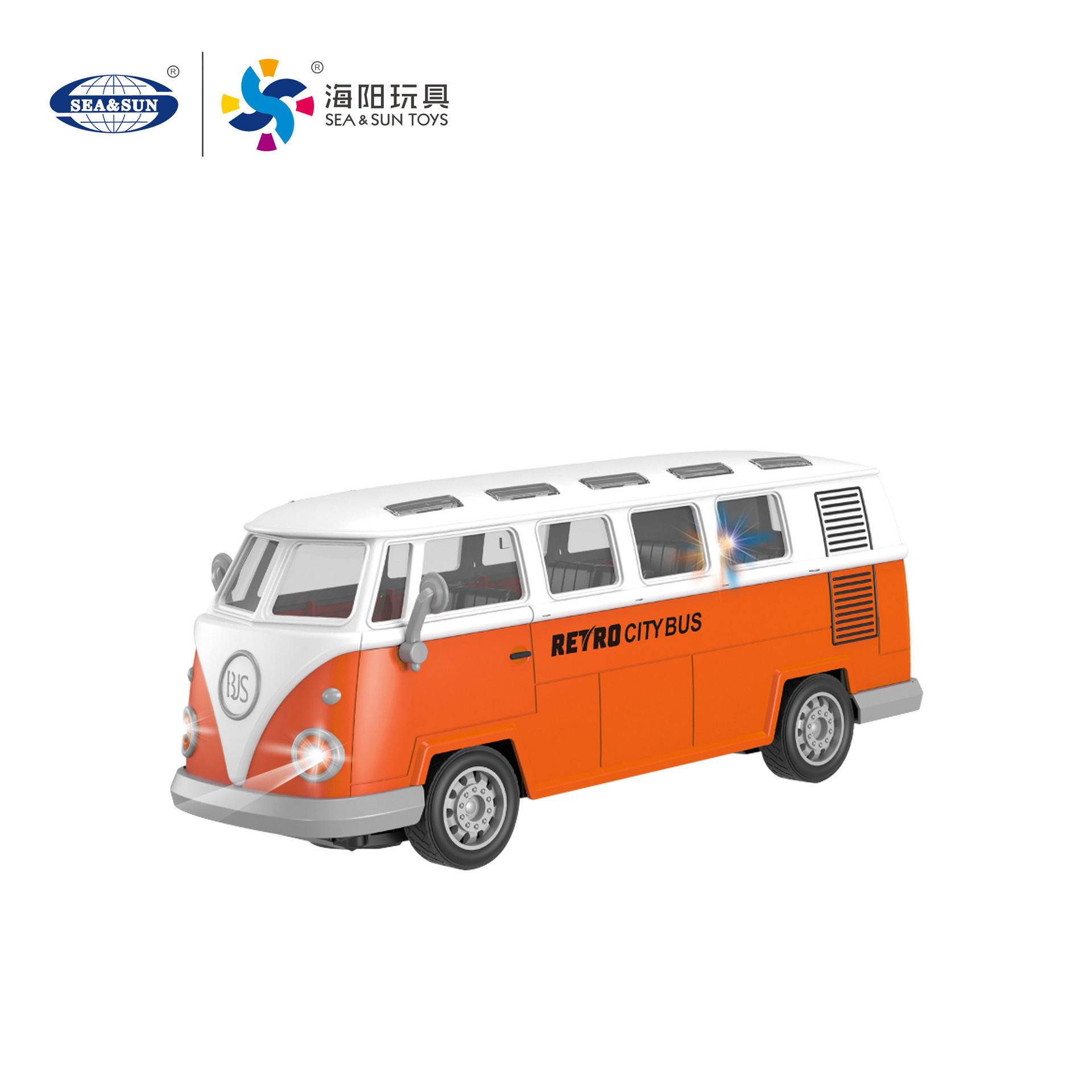 四通灯光遥控复古车遥控汽车经典复古巴士中国风礼品电