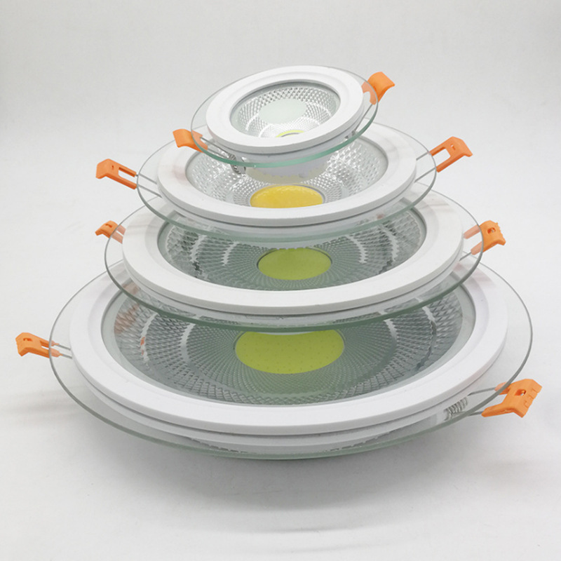 外贸LED玻璃面板灯COB射灯货源批发厂家暗装嵌入式吊顶天花灯筒灯