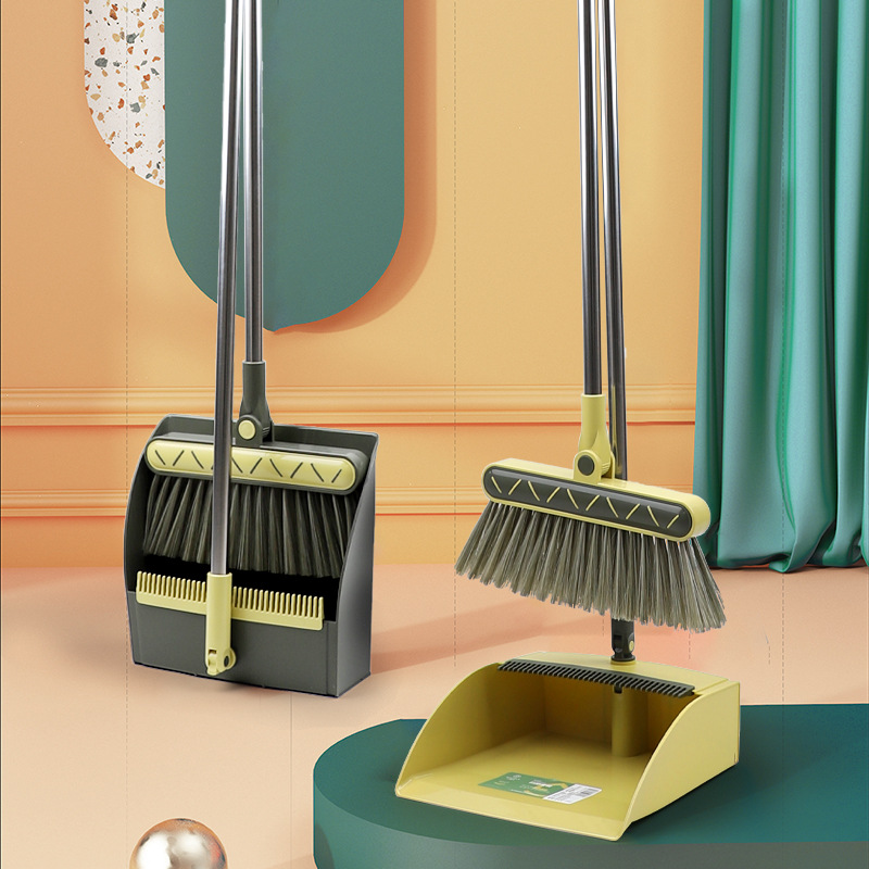 Small Plastic Factory Wholesale Rotatable with Teeth Broom Set 2736 Broom Dustpan Set Combination Wholesale