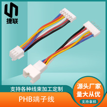 PHB2*3Pin端子线材 双排带扣智能门锁端子线 间距2.0mm公母对接线