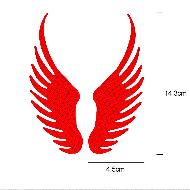 汽车反光贴天使之翼车身贴遮挡划痕装饰贴个性翅膀强烈反光警示贴