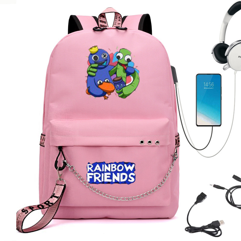 2 New Rainbow Friends School Bag Male and Female Students Backpack Printing Large Capacity Outdoor