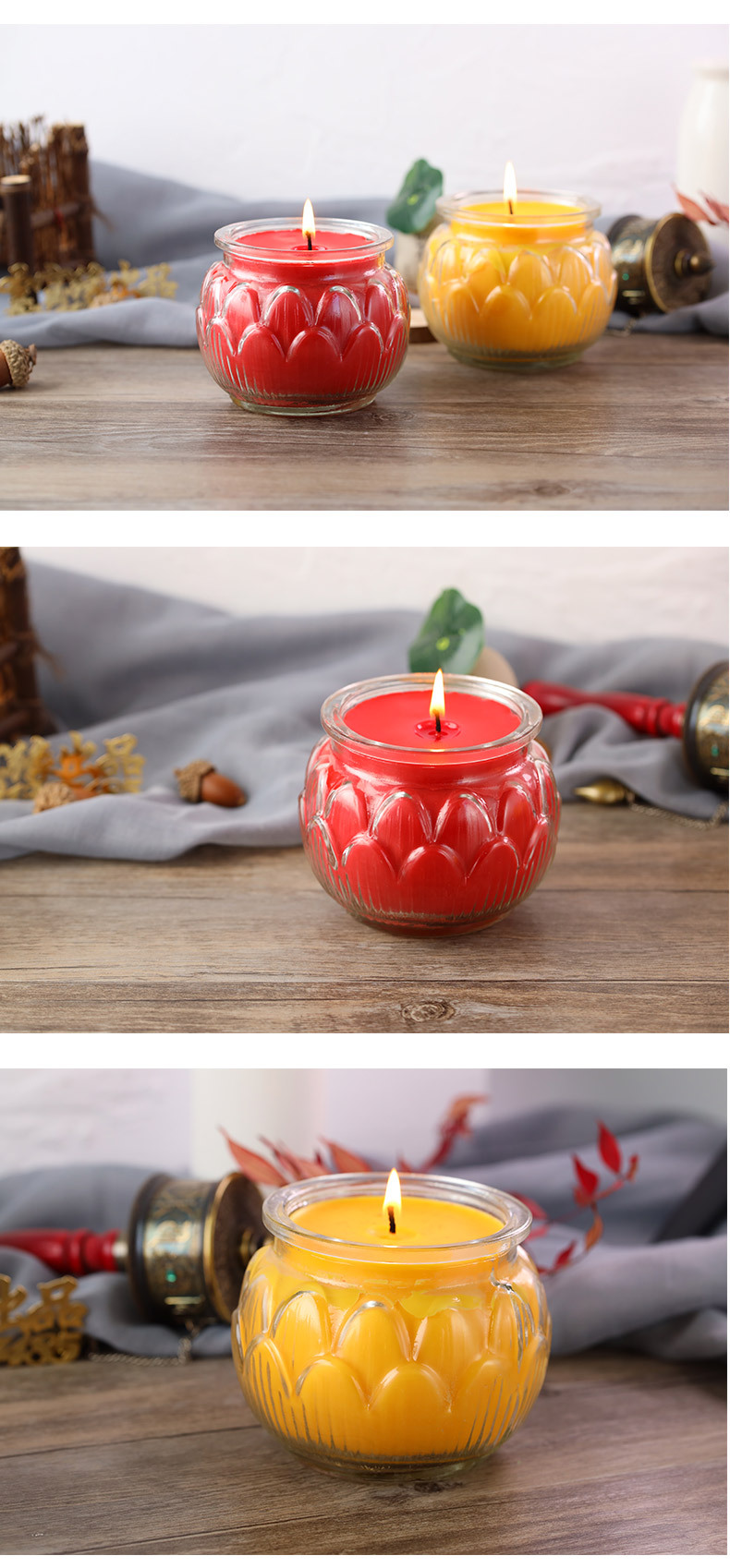 酥油灯72小时平口莲花供佛灯家用无烟无味佛前供灯长明灯酥油蜡烛