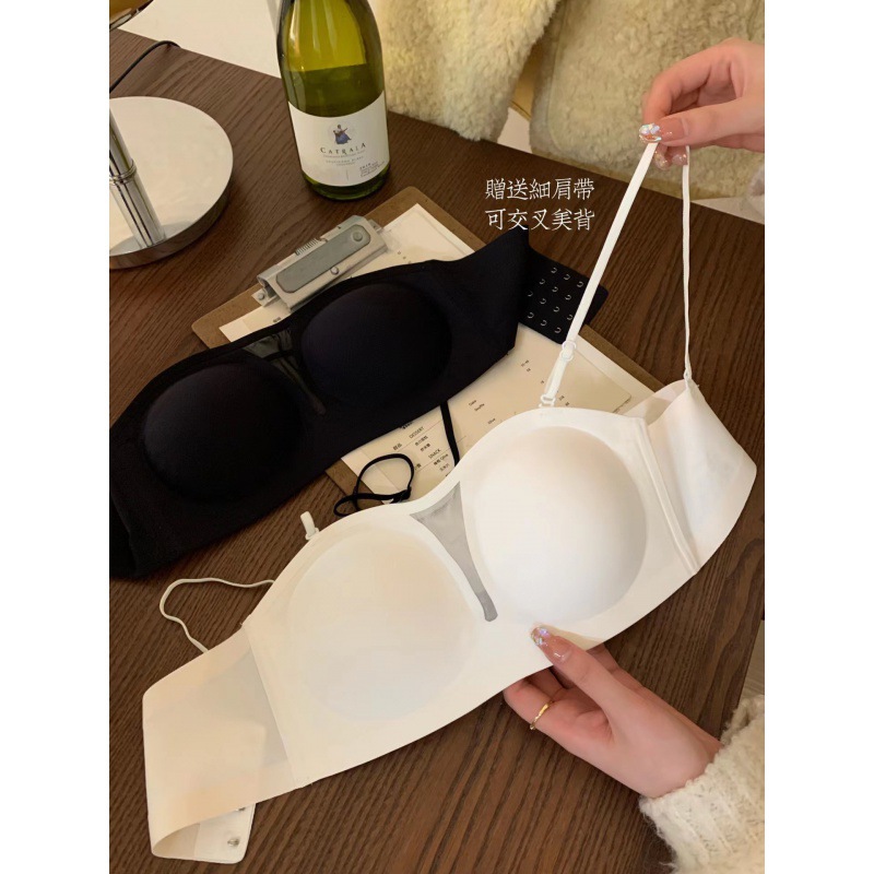 无肩带内衣女聚拢防滑小胸抹胸贴礼服拍婚纱照专用裹胸隐形文胸罩