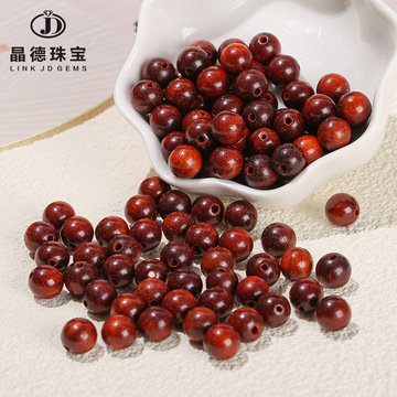 晶德珠宝 血檀木圆珠赞比亚小叶紫檀木珠diy饰品配件佛珠散珠批发