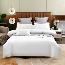 简約酒店纯棉四件套床单被套床笠北欧纯色床上用品三件套宾馆