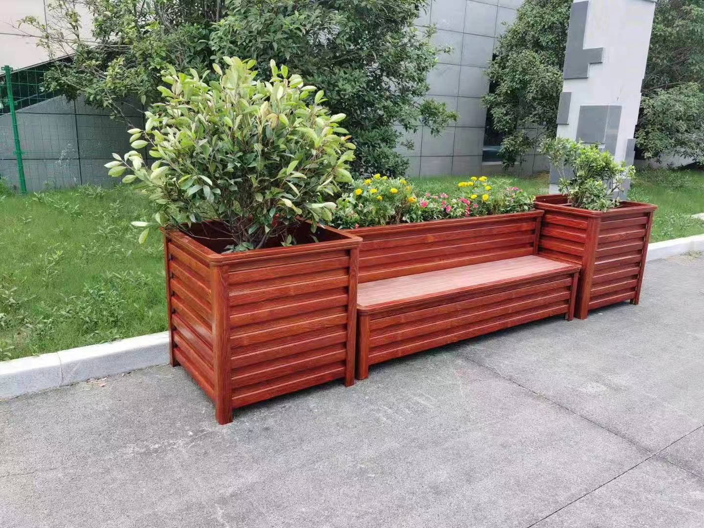 公园座椅花箱市政道路隔断护栏花坛室外庭院阳台种植箱铝合金花箱-阿