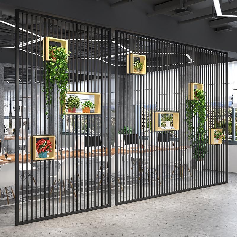 简约铁艺屏风隔断办公室镂空格栅玄关酒吧餐厅工业风装饰屏风墙