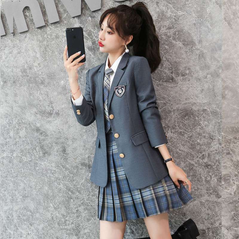 中学生校服制服jk学院风jk制服西装套裙职业套装女幼儿园教师园服