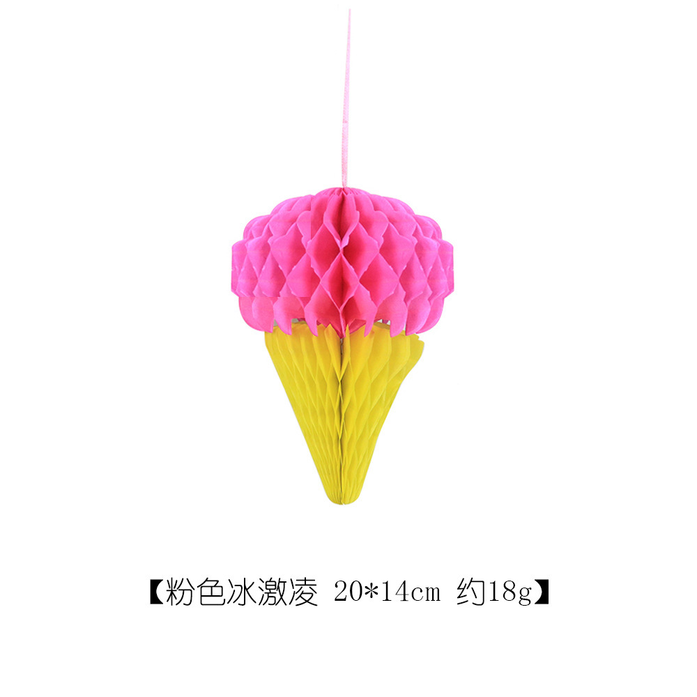 Ice Cream Honeycomb Ball Ornaments Birthday and Holiday Party Decoration Layout Wedding Stage Matching Color Paper Floral Ball