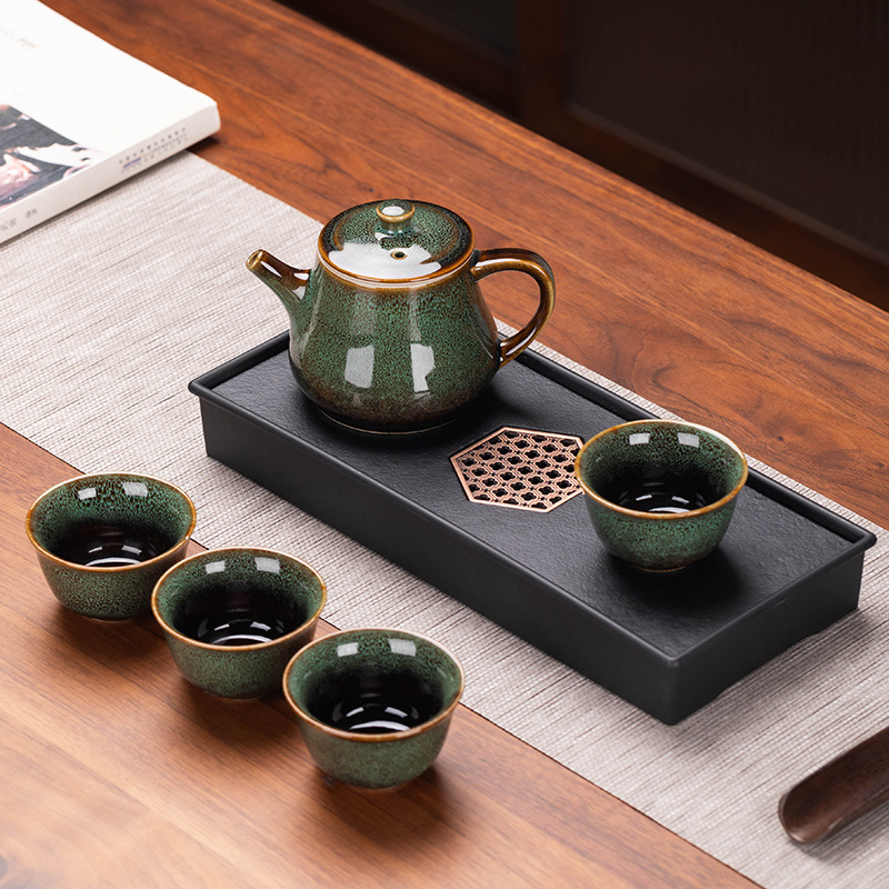 茶盘家用泡茶器具小茶台轻奢现代小型茶托盘排水干泡盘茶具套装组