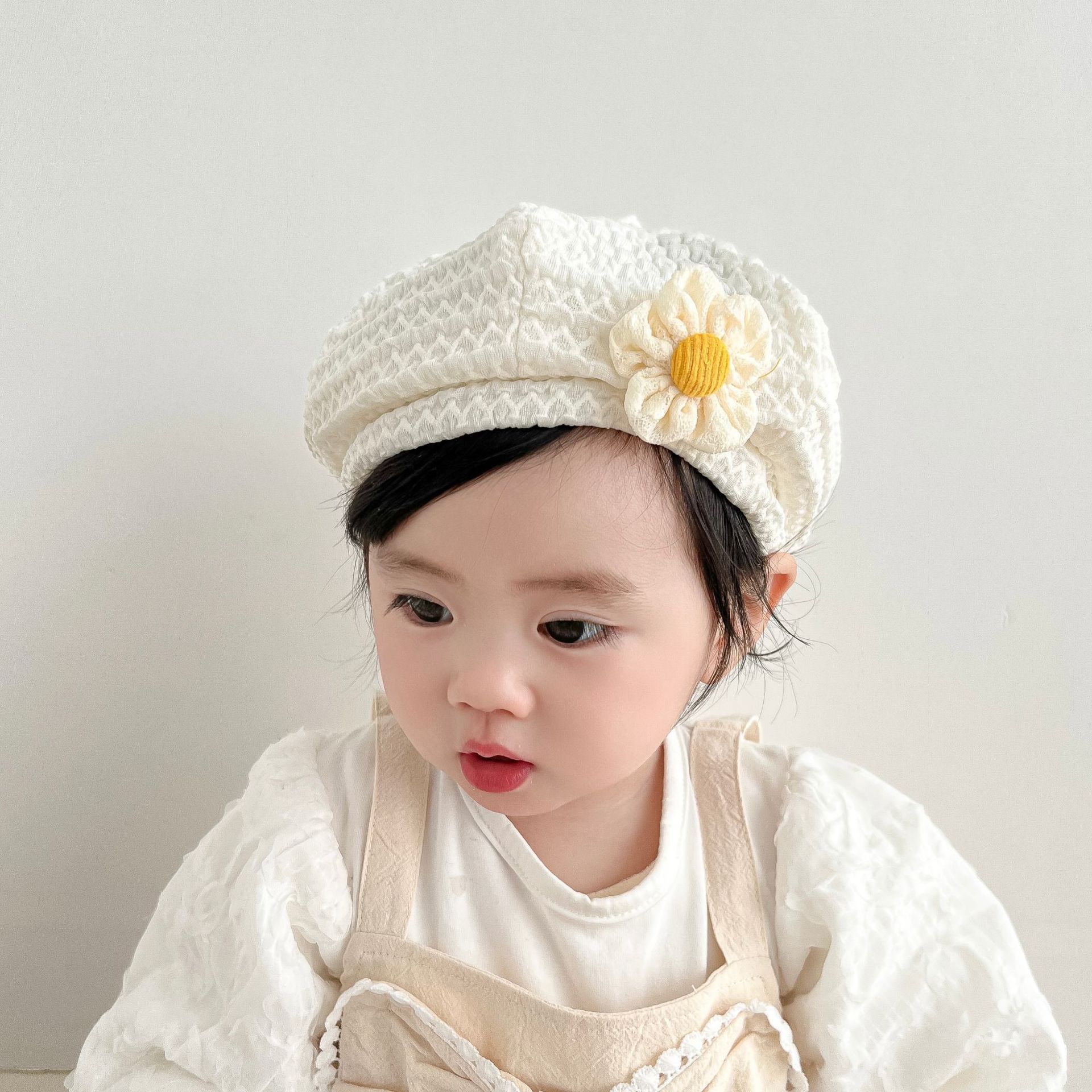 children‘s korean-style spring and autumn beret baby parent-child hat beret infant brimless fashion painter hat