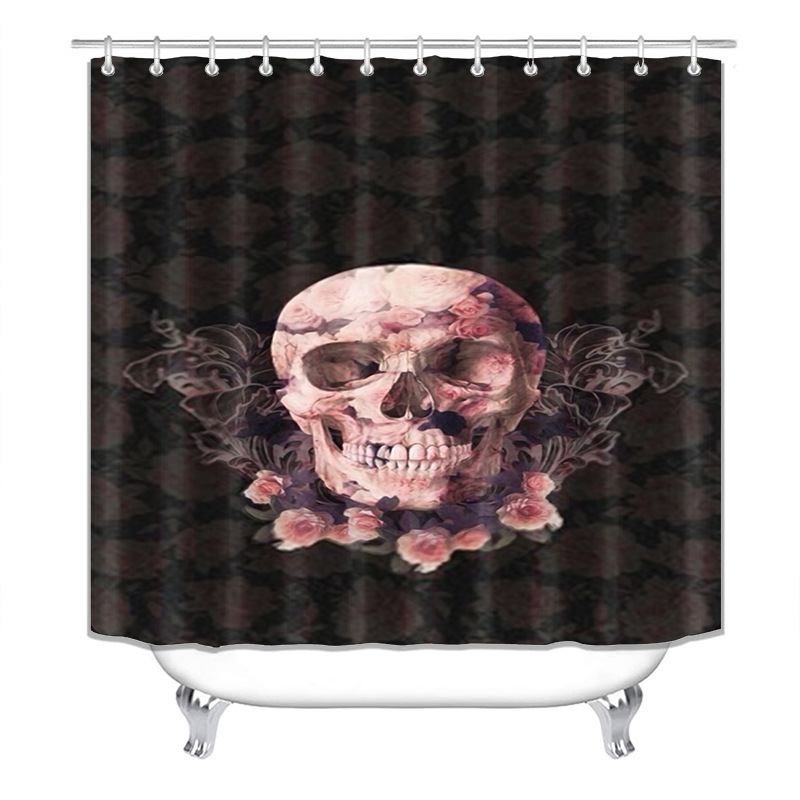 Halloween Shower Curtain Set Horror Series Waterproof Punch-Free Partition Curtain Bath Curtain Hotel Toilet Rain Curtain