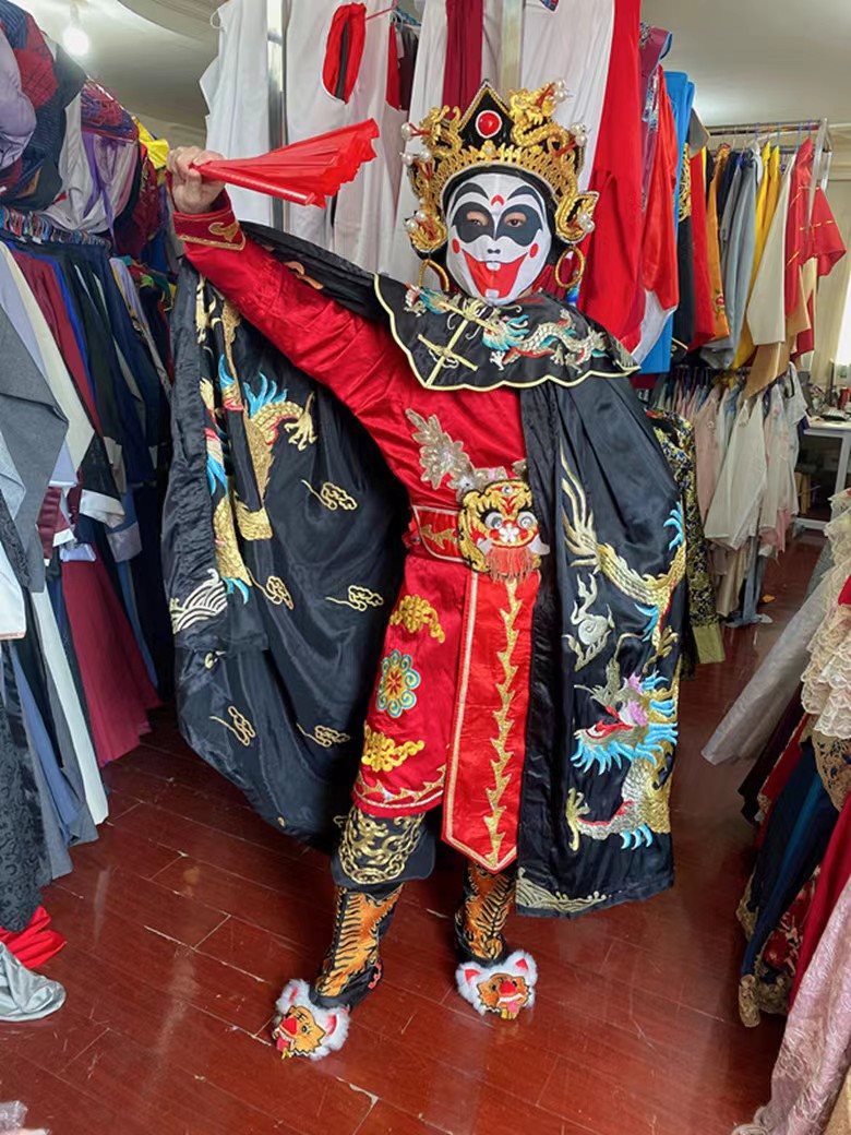 变脸戏服儿童披风斗篷变脸川剧新款戏服舞台京剧古装花木兰演出