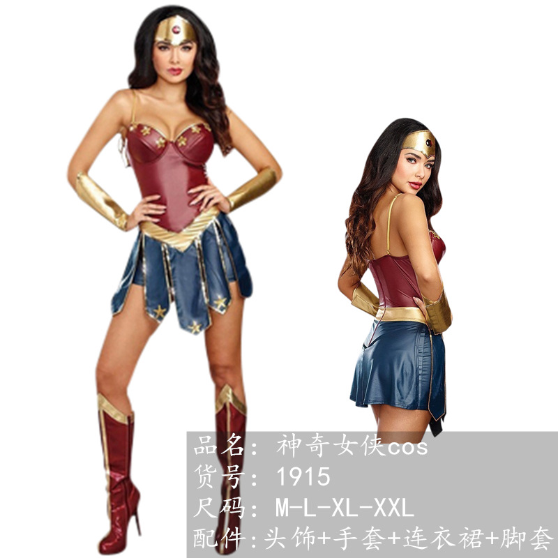 Halloween Performance Costumes Cosplay Adult Cos Wonder Woman Stage Costume Sex Clothing in Stock Superman